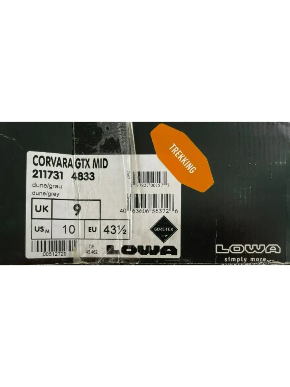 Lowa Corvara Boots GTX Mid Trekking Grey Gore-Tex Waterproof Men's Size 10 NEW